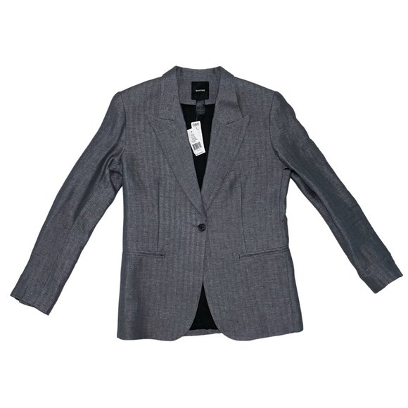 Smythe Pearl Grey Herringbone 90's Blazer NWT - Picture 3 of 15